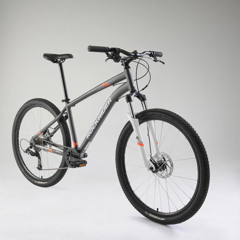 BICICLETĂ MTB DEPLASĂRI ST 120 GRI-PORTOCALIU 27,5"