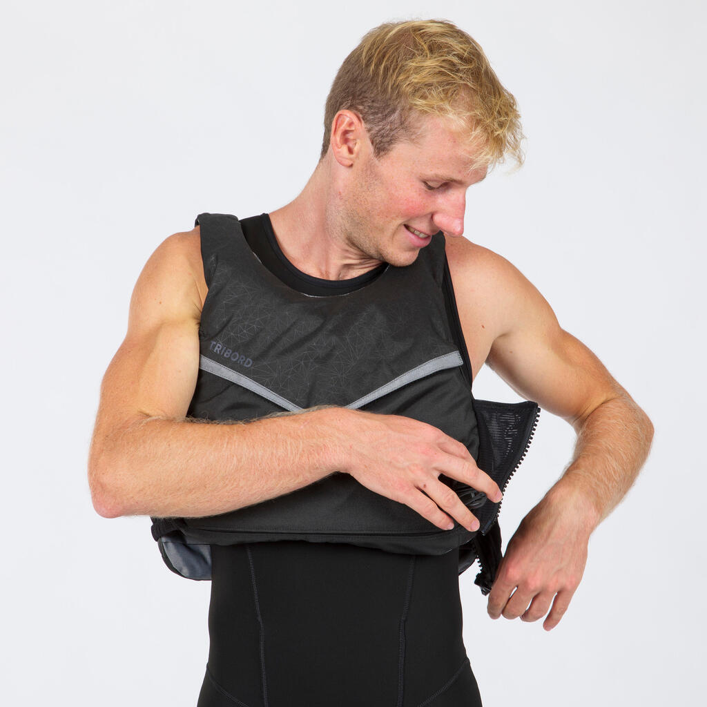 Gilet d'aide à la flottabilité BA 50 Newtons Voile Dinghy 500 noir