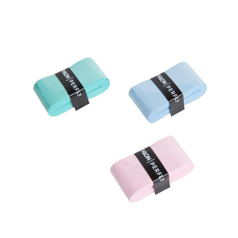 BADMINTON COMFORT OVERGRIP X 3 MINT PINK SKY BLUE