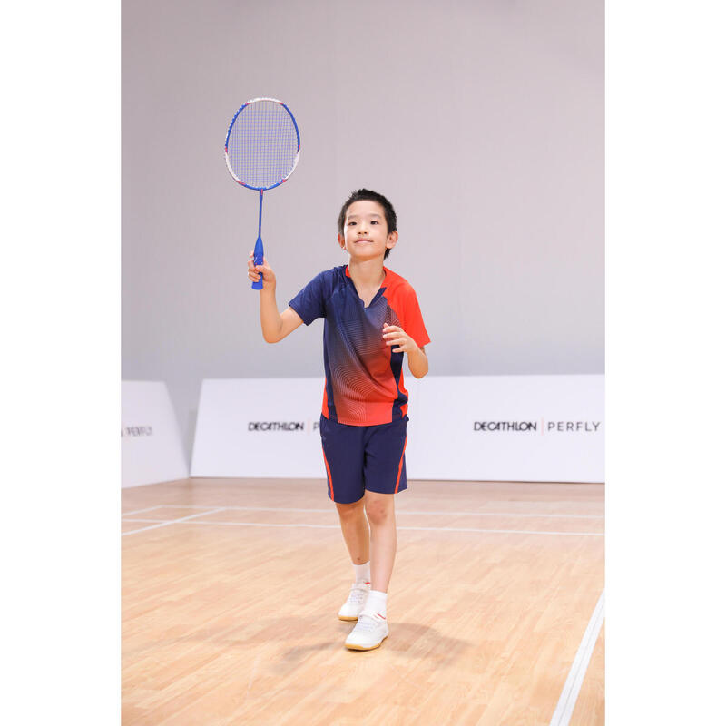Şort Badminton 560 Bleumarin/Roșu Copii