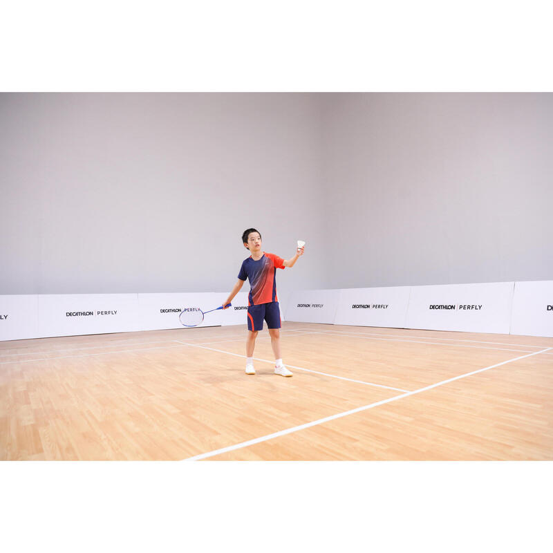 Şort Badminton 560 Bleumarin/Roșu Copii