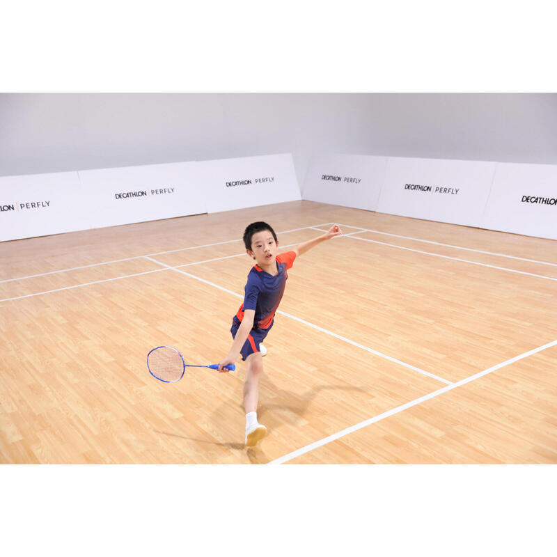 Şort Badminton 560 Bleumarin/Roșu Copii