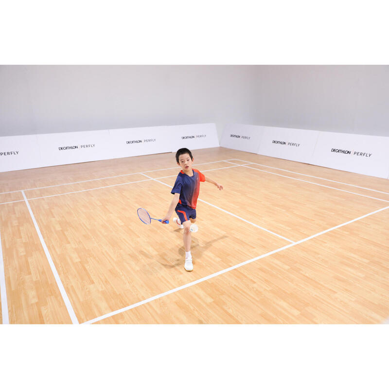 Şort Badminton 560 Bleumarin/Roșu Copii
