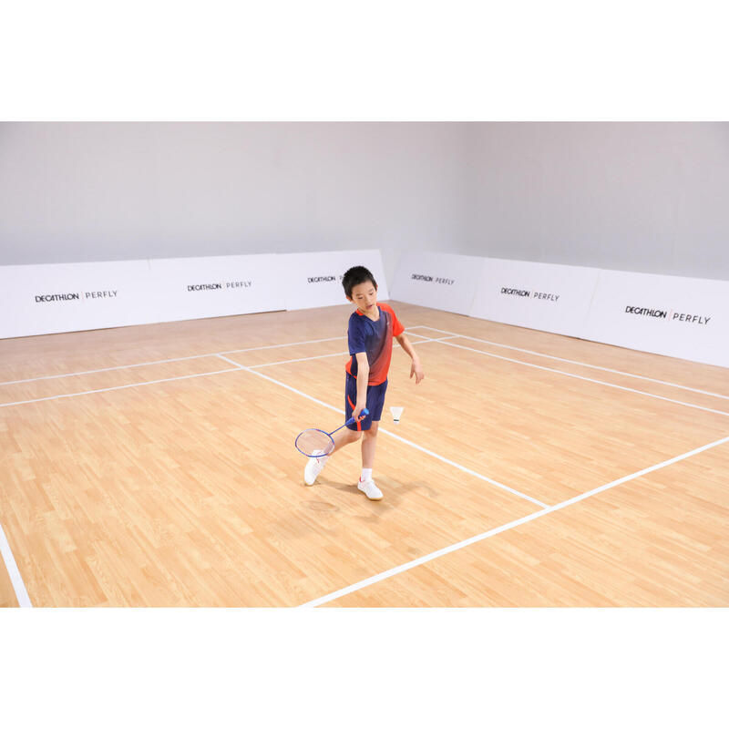 Şort Badminton 560 Bleumarin/Roșu Copii