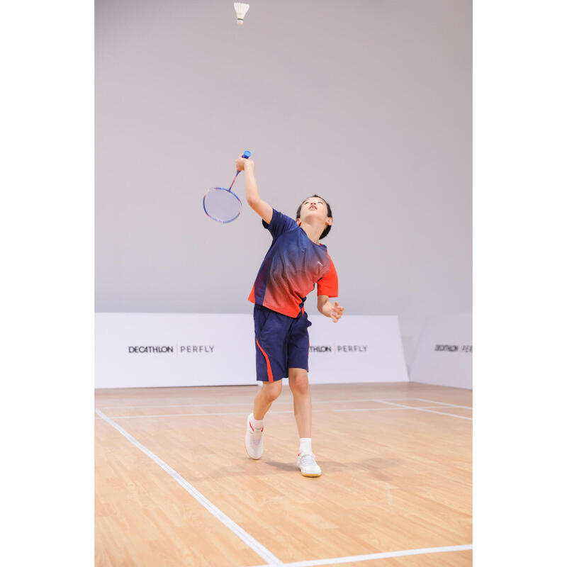 Şort Badminton 560 Bleumarin/Roșu Copii