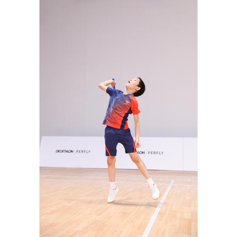 Şort Badminton 560 Bleumarin/Roșu Copii