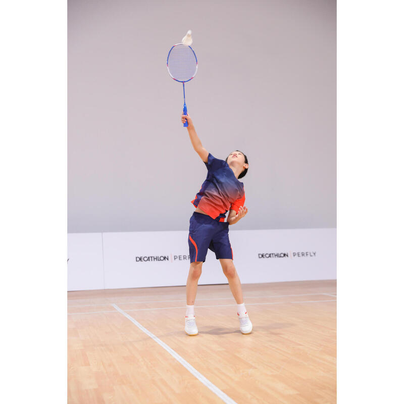 Şort Badminton 560 Bleumarin/Roșu Copii