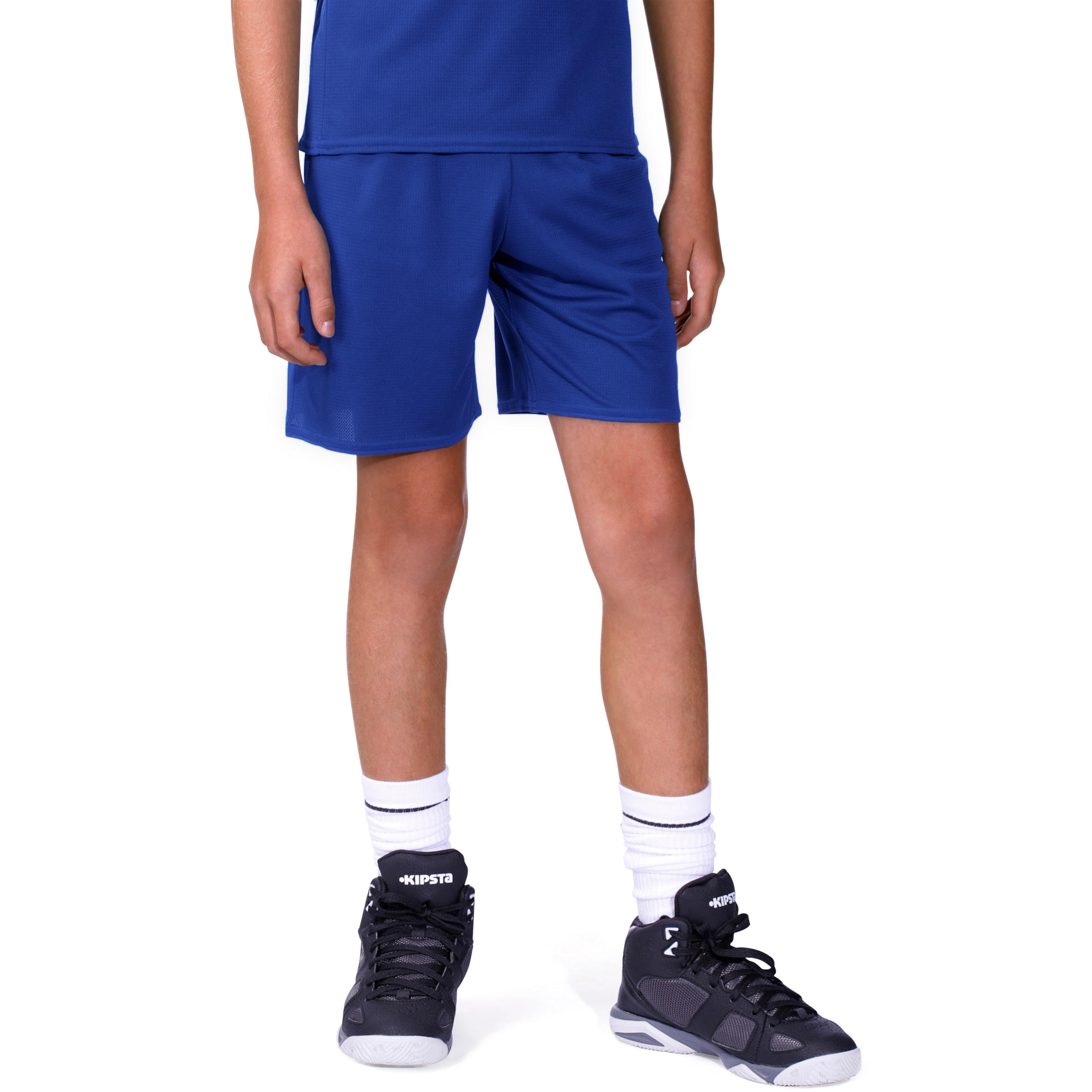 B300 Kids Basketball Shorts - Blue 3/8