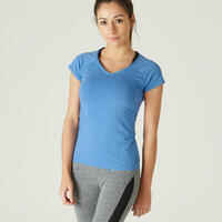 Women's Fitness V-Neck T-Shirt 500 - Blue