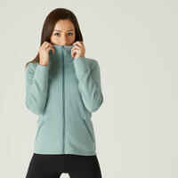 High Neck Zip Fitness Sweatshirt - Khaki