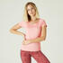 Women's Cotton Blend Gym T-shirt Slim fit 500 - Pink