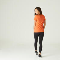 T-shirt regular fitness femme - 500 Essentials Orange