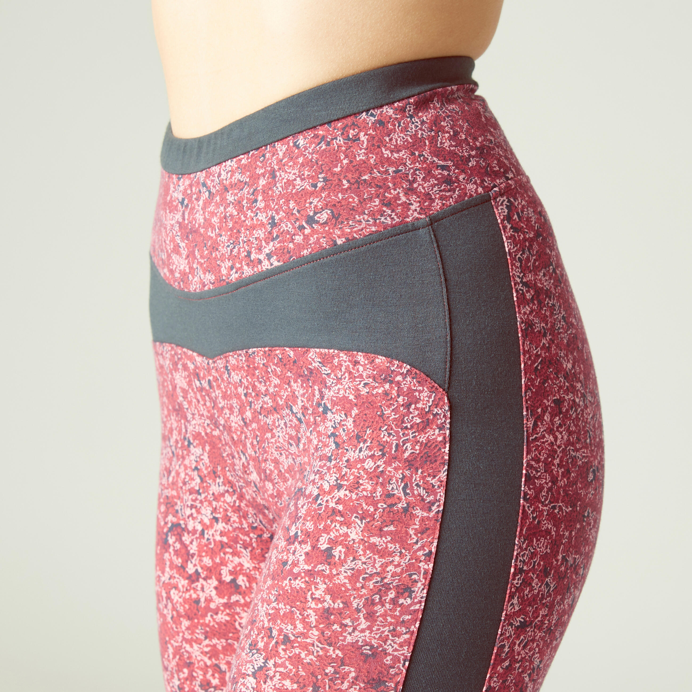 Women Cotton Blend Gym Legging High waist 510 - Pink Print