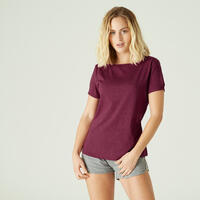 Boat Neck Stretch Cotton Fitness T-Shirt