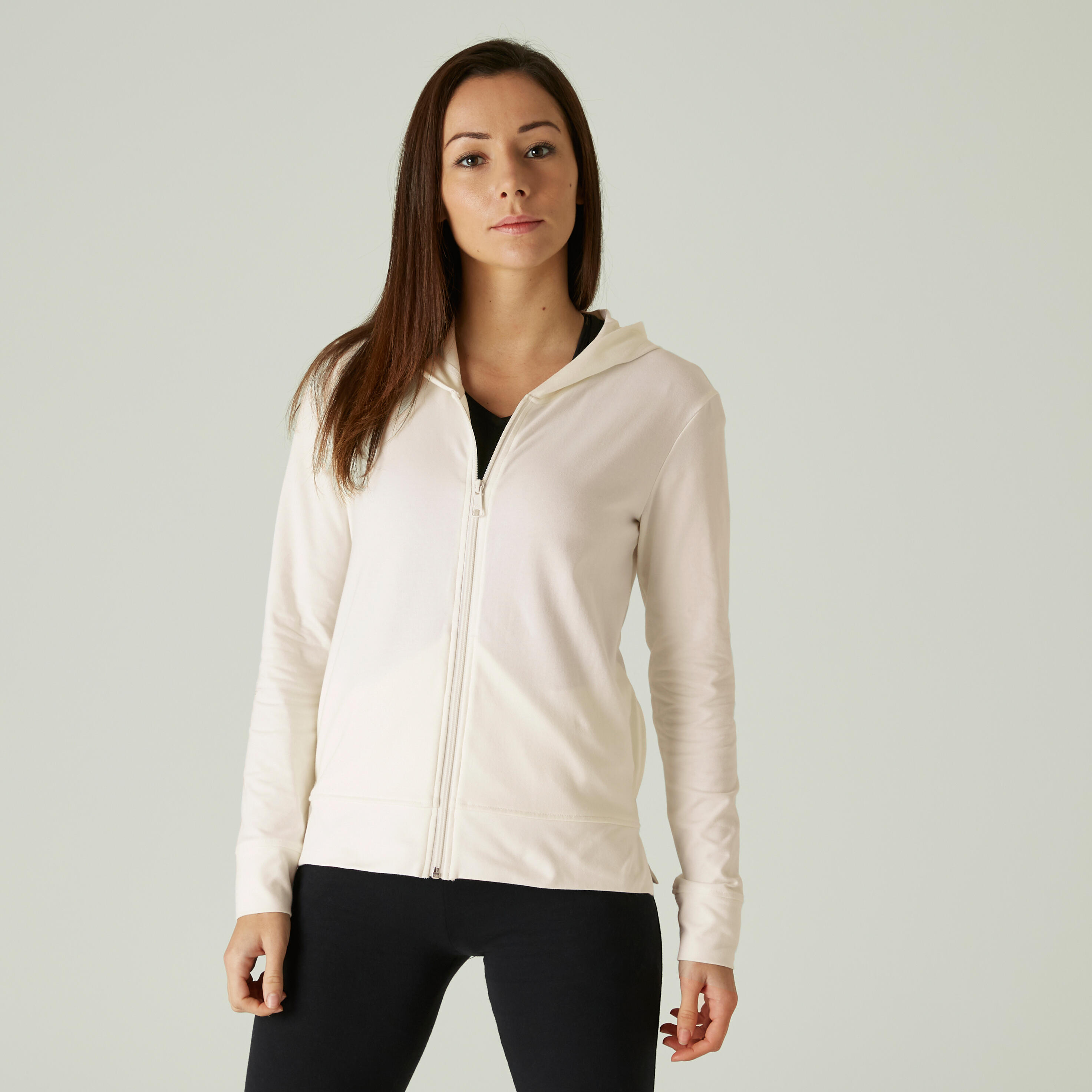 Women's Zip-Up Fitness Hoodie 500 - Off 