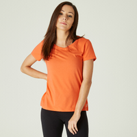 T-shirt regular fitness femme - 500 Orange