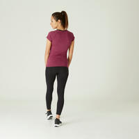 T-shirt Col V fitness Femme - 500 violet