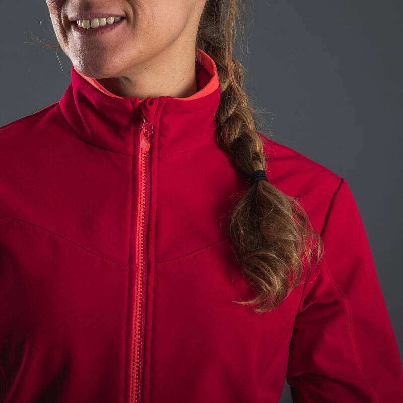 Chaqueta ciclismo invierno mujer Triban 500 rosa