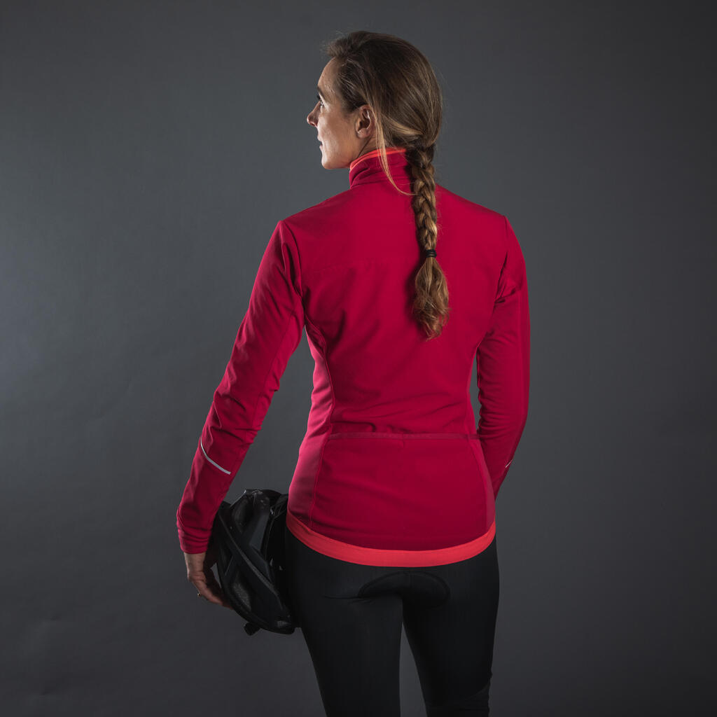 Women's Softshell Winter Cycling Jacket - Raspberry