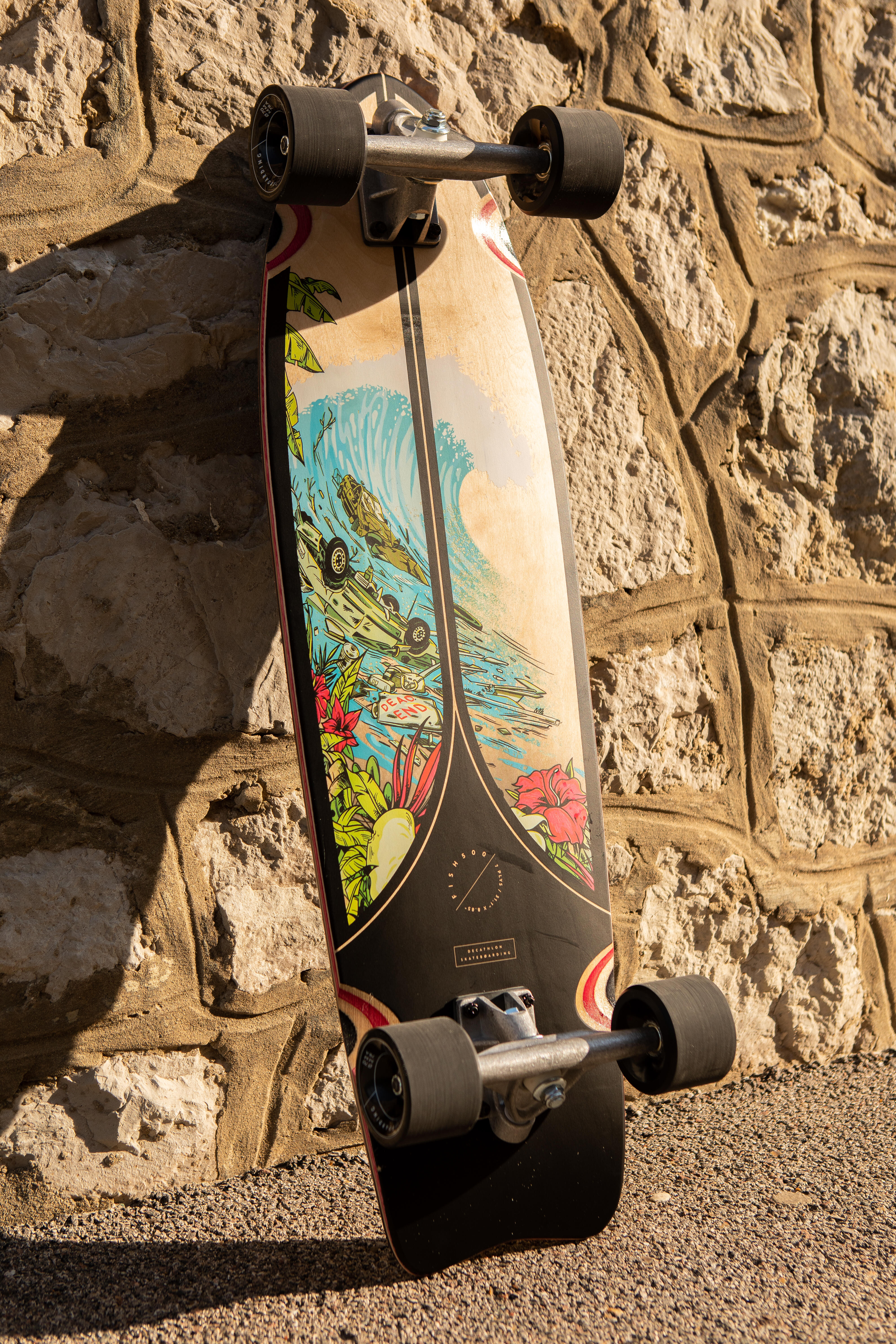 Longboard Fish 500 - Black - DECATHLON