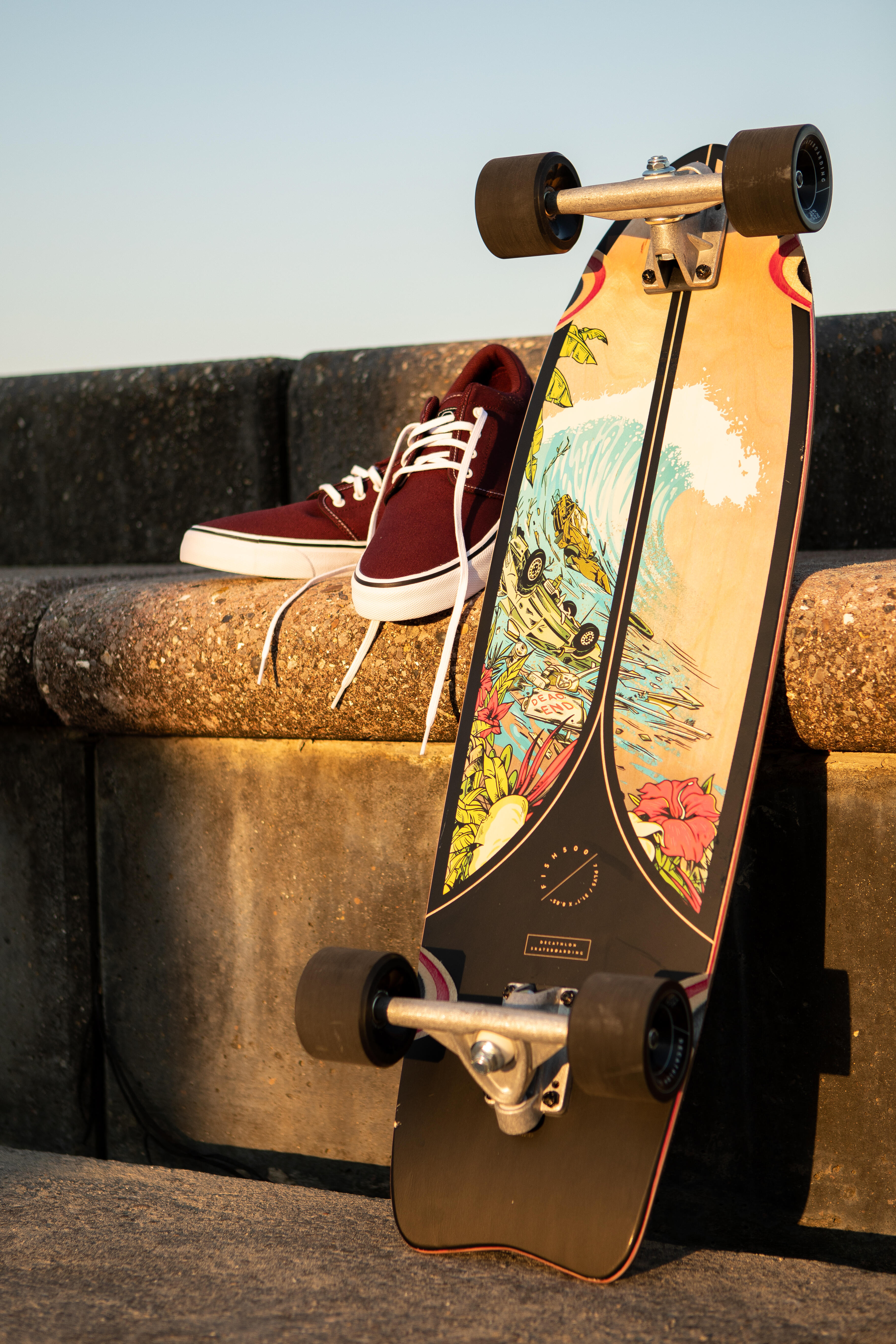 Longboard Fish 500 - Black - DECATHLON
