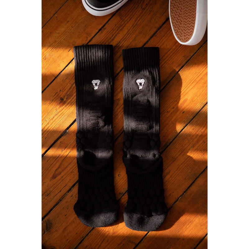 Chaussettes semi-montantes de skateboard SOCKS 500 Noires