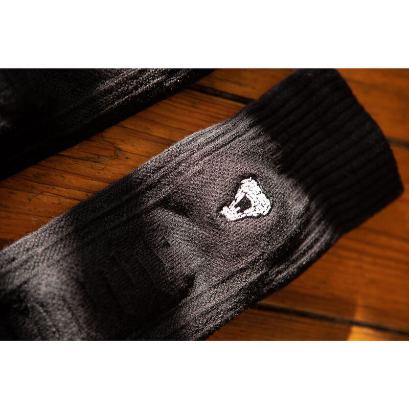 Chaussettes semi-montantes de skateboard SOCKS 500 Noires