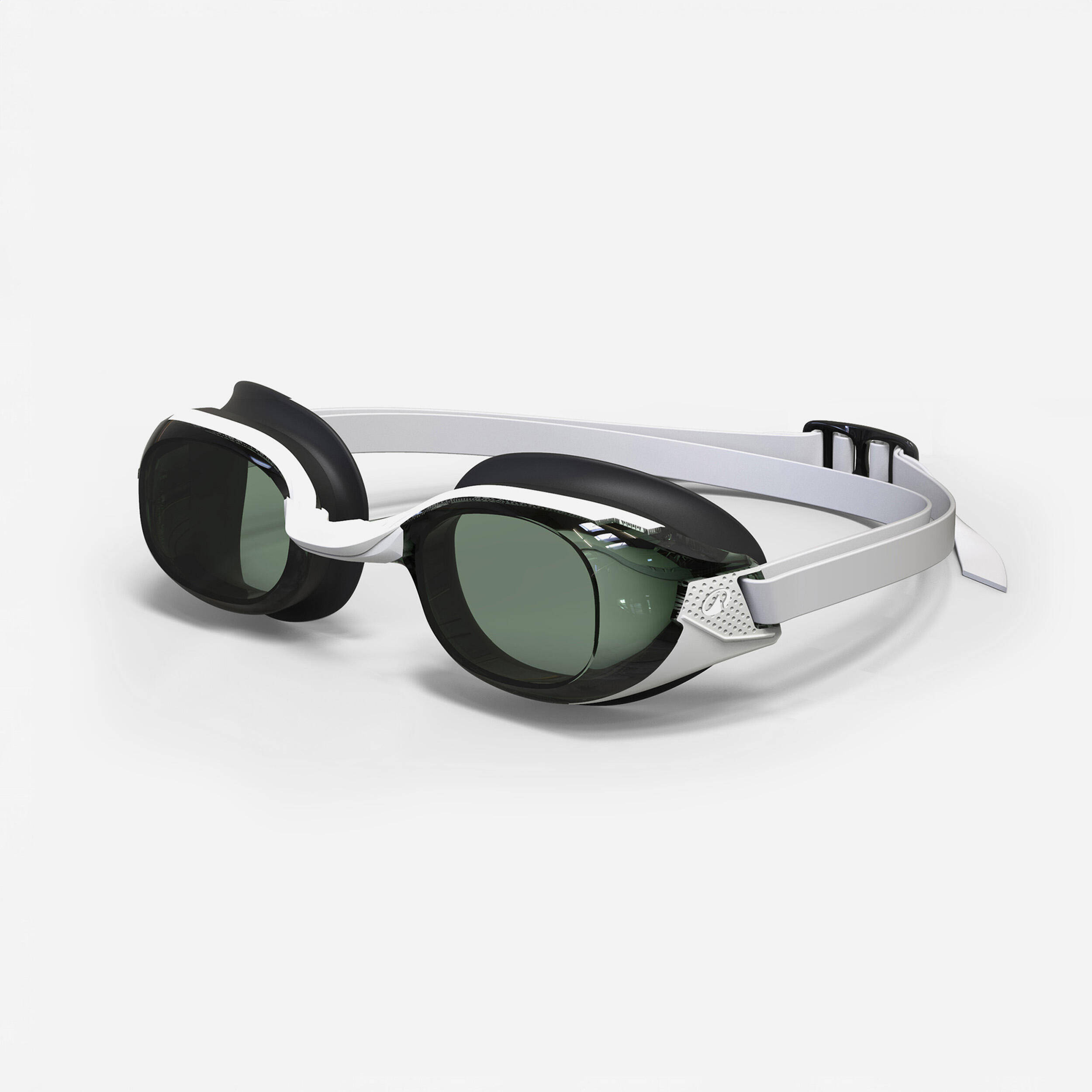 Adult Kids Swimming Goggles Smoked Powered Lenses Adjustable & Comfortable Black -  3