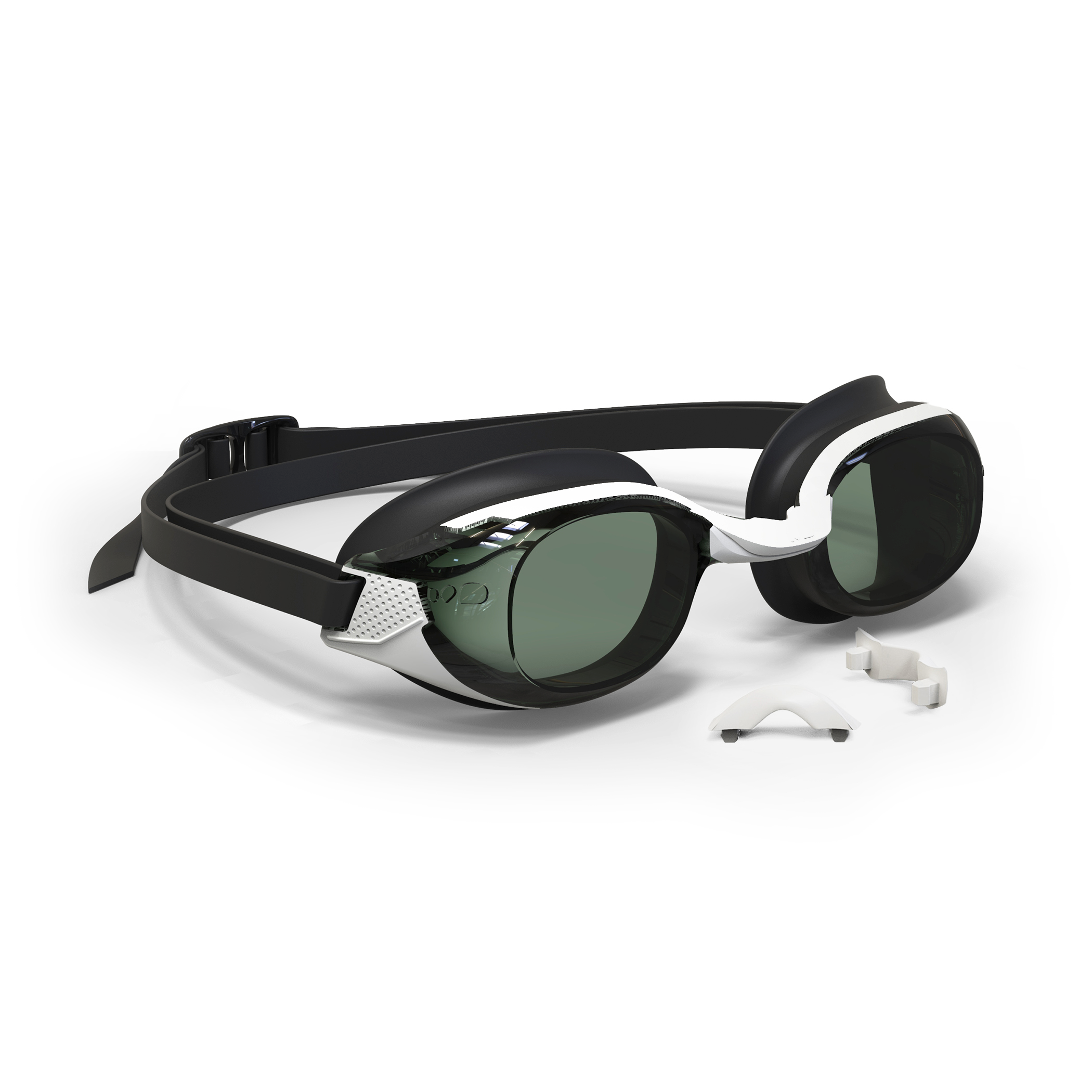 Lunettes De Natation BFIT - Verres Fumés - Taille Unique - Noir Blanc