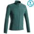Men Sweater Full-Zip Fleece for Hiking MH120 Green