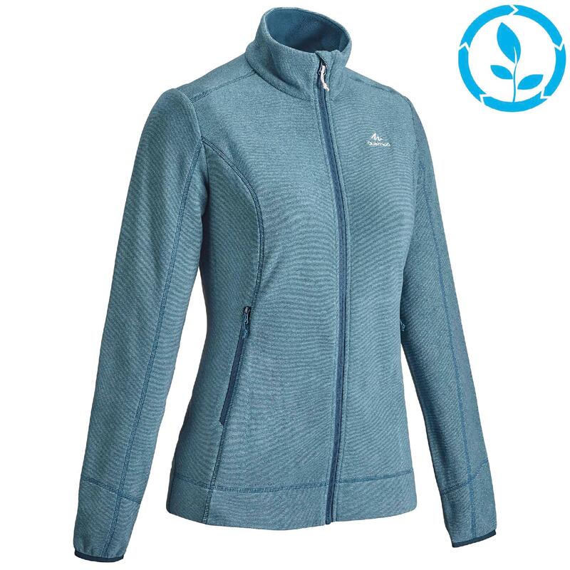 Fleecejacke Damen Wandern - MH120 blau/grau