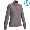 Women Sweater Half-Zip Fleece for Hiking MH100 Grey