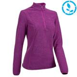 Women Sweater Half-Zip Fleece for Hiking MH100 Purple