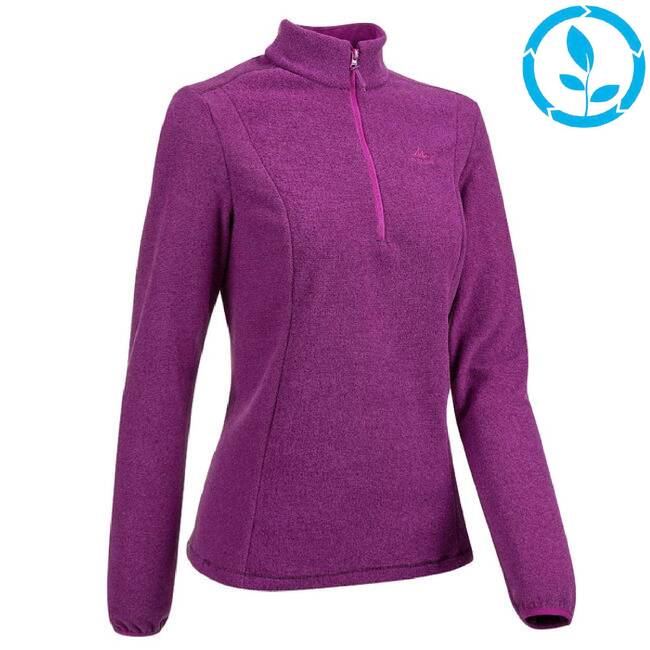 Women's Fleece Hiking Sweatshirt - MH 100 Pink - Beetroot - Quechua -  Decathlon