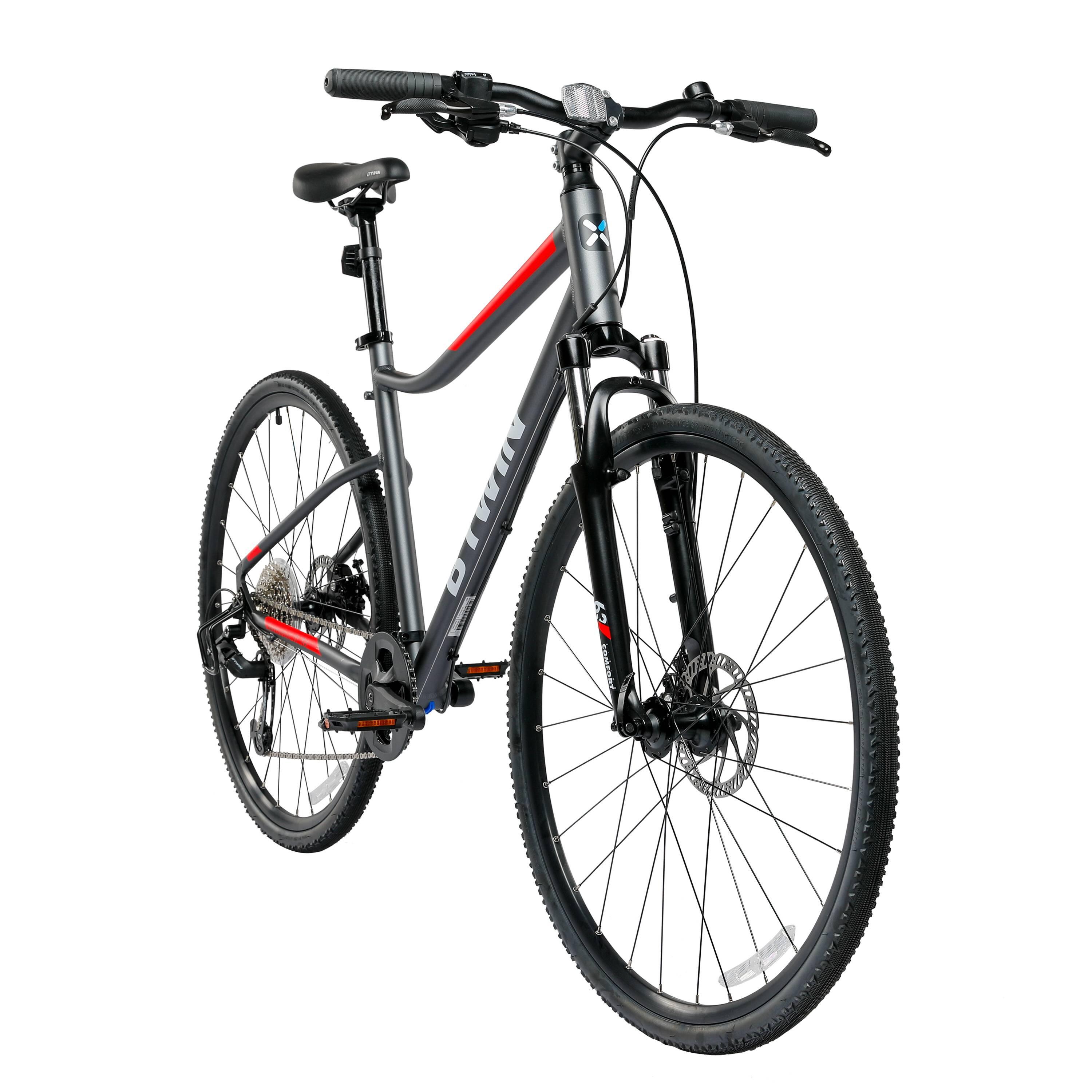 Hybrid Bike Riverside 500 9 speed Disc Brake Grey Red