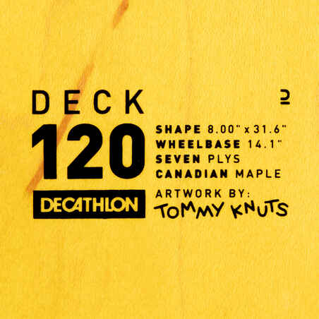 Skateboard Deck aus Ahornholz DK120 "T. KNUTS – Skateboarding Rules“ Gr.8"