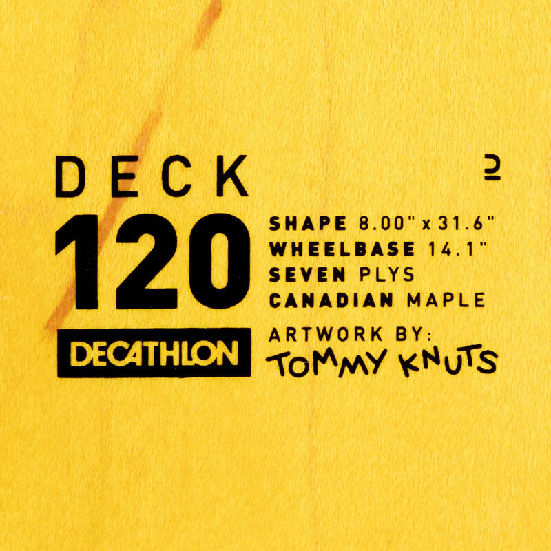 Deck deskorolki Oxelo DK120 "T. Knuts - Skateboarding Rules" 8"