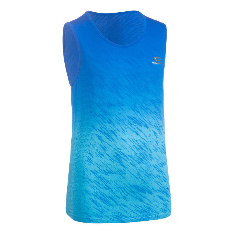 Camiseta Sin Mangas Running/Atletismo AT 500 Niño Azul Transpirable