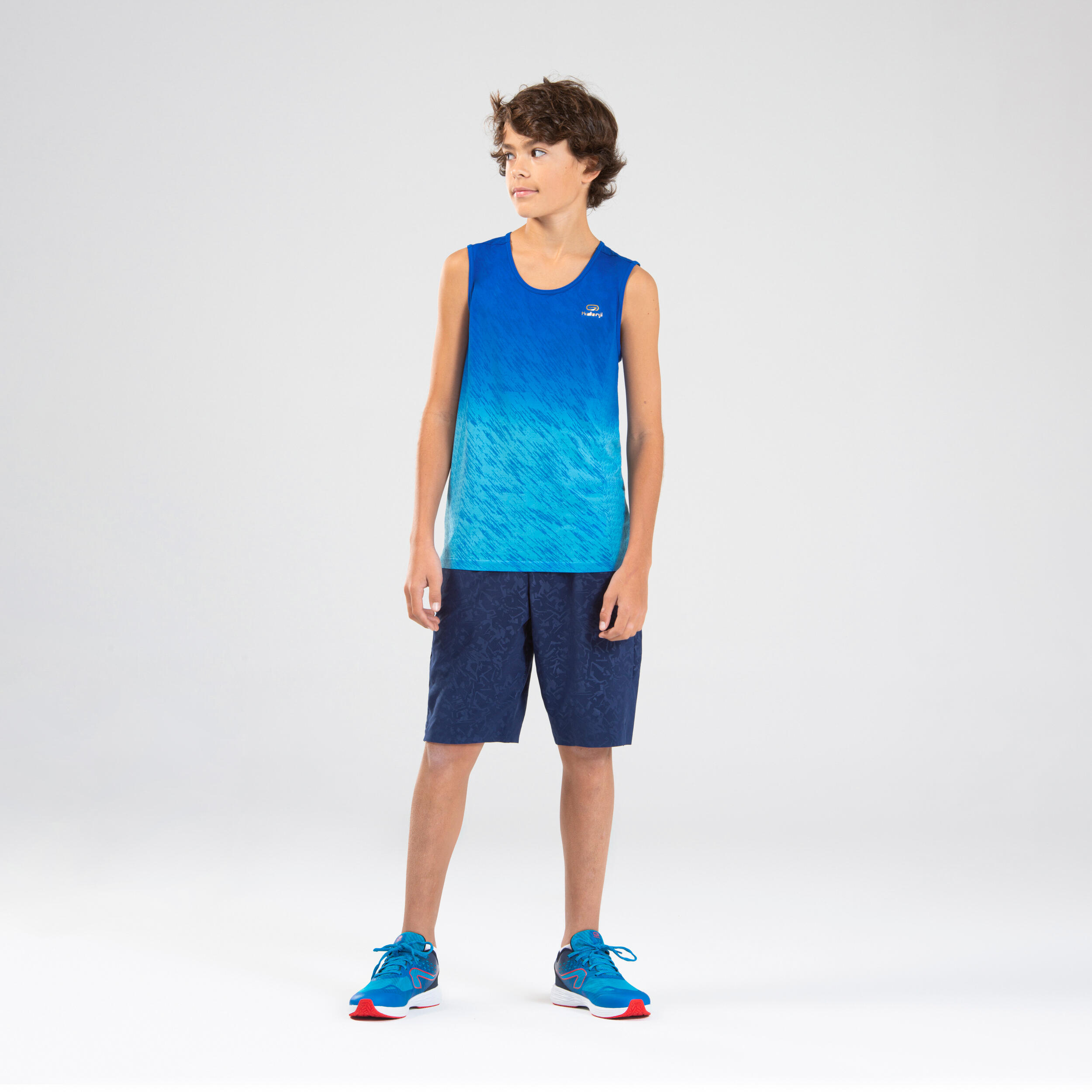 AT 500 SH Boy's baggy running shorts leightweight - navy blue