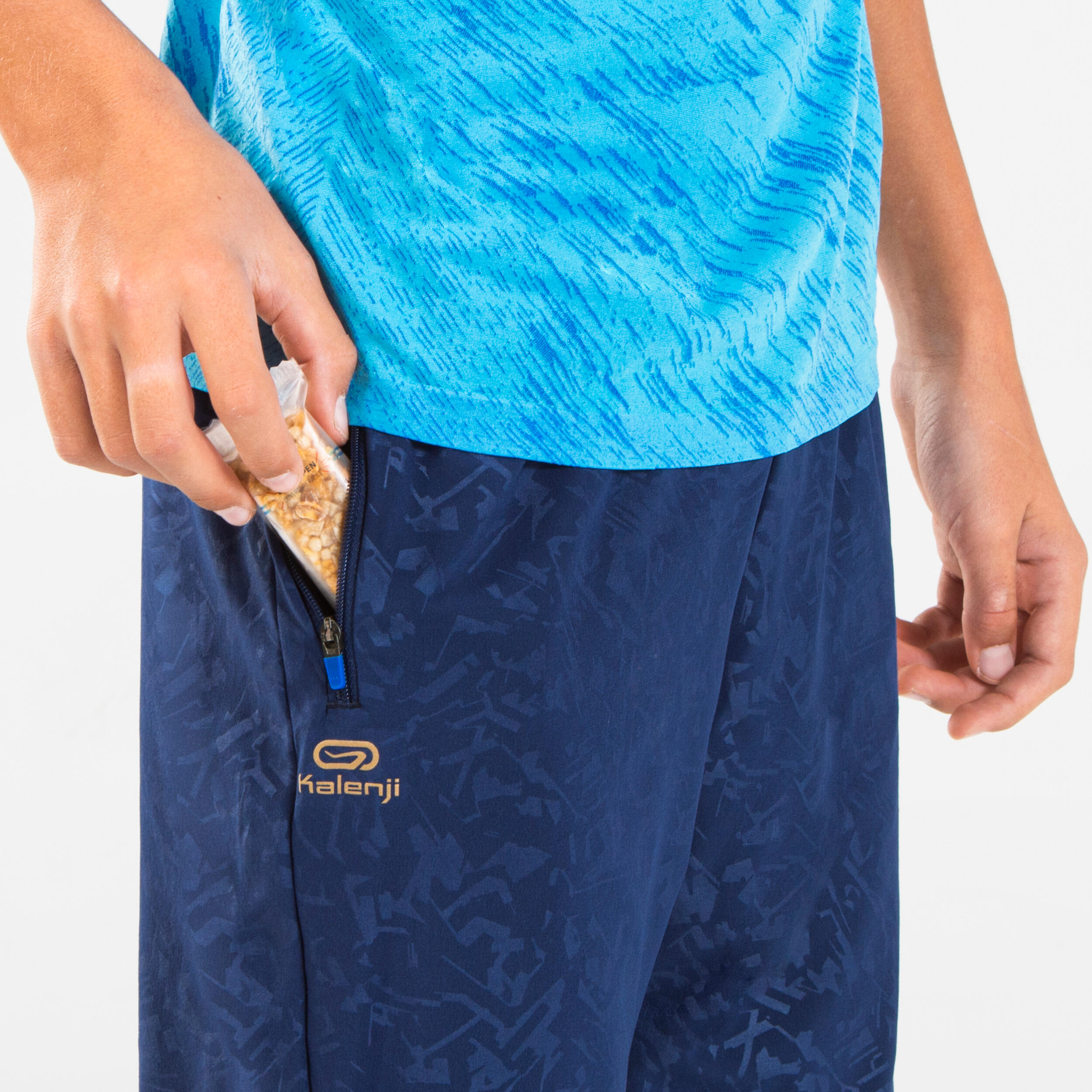 AT 500 SH Boy's baggy running shorts leightweight - navy blue