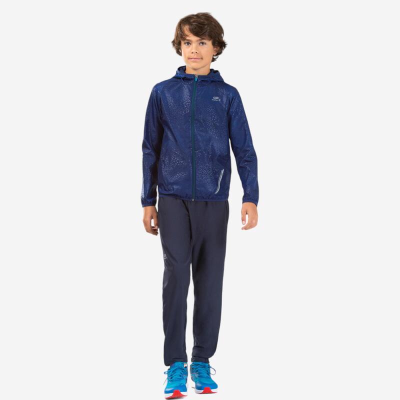 Chaqueta Cortavientos Atletismo Kalenji AT 100 Niños Azul