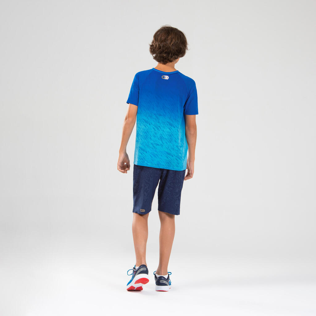 AT 500 Kids' athletics or running SL T-shirt - faded blue