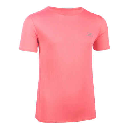 Kids' Short-Sleeved Breathable Athletics T-Shirt AT 100 - Pink