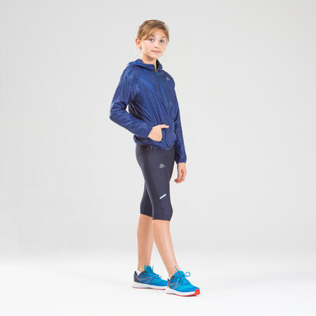 Ветровка для легкой атлетики детская AT 100 темно-синяя