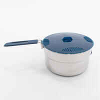 Camping cooking set in stainless steel 100 - 4 persons- 18 items.