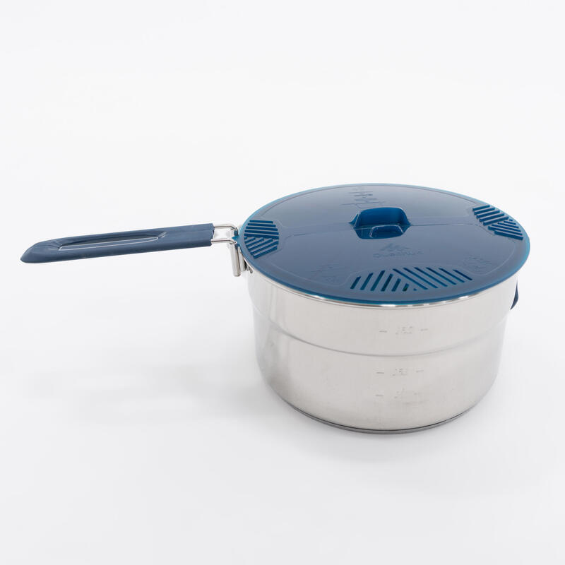 Set de gătit 100 pentru camping, din oțel inoxidabil, 4 persoane, 18 piese.