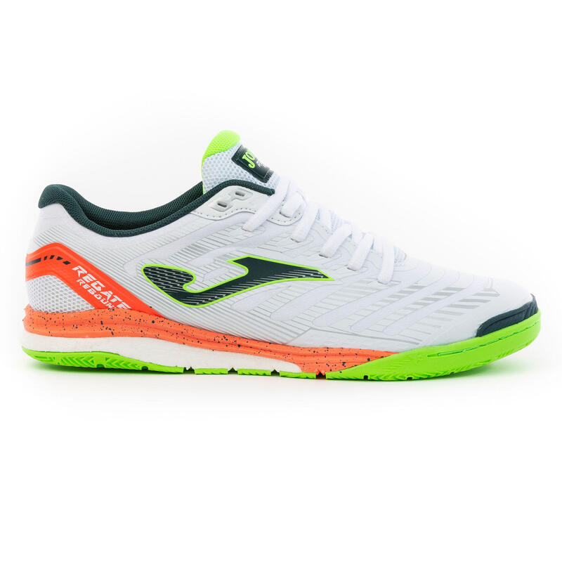 ZAPATILLAS DE FÚTBOL SALA JOMA REGATE REBOUND ADULTO BLANCA Y NARANJA