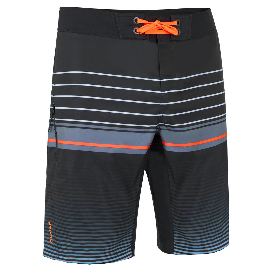 Surfing Long Boardshorts 500 - GRAPHITI BLACK