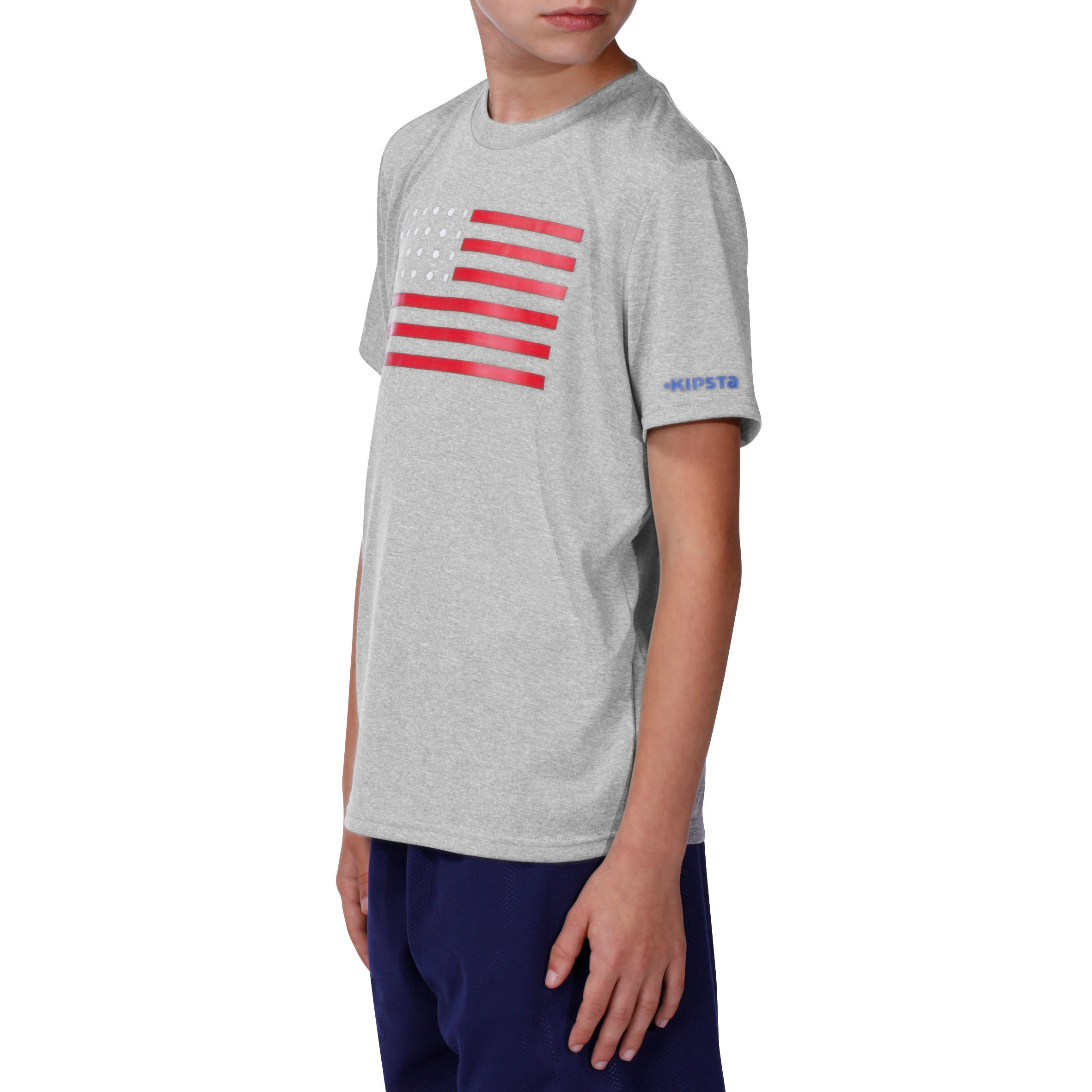 FAST Flag USA Junior Basketball T-Shirt - Grey 3/12