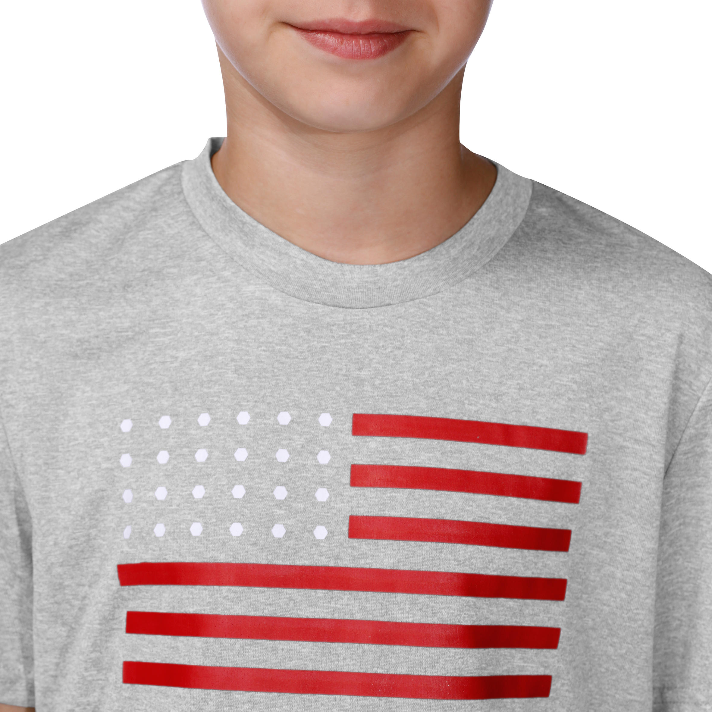 FAST Flag USA Junior Basketball T-Shirt - Grey 6/12